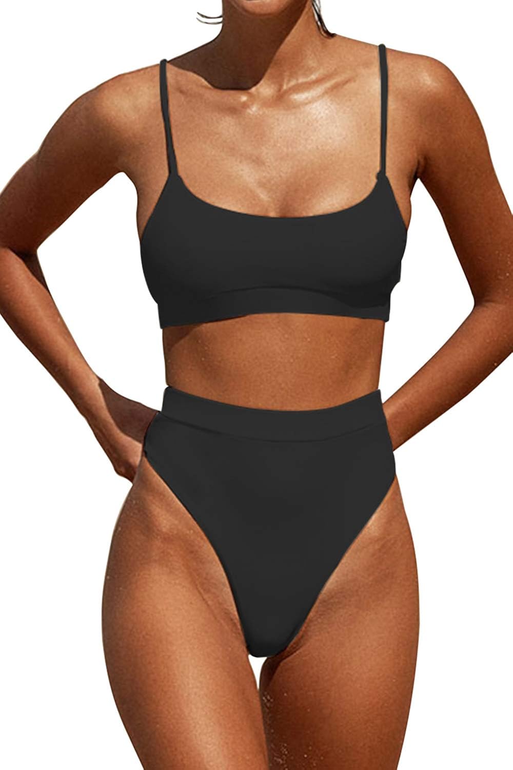 bathing suit tops for high waisted bottoms