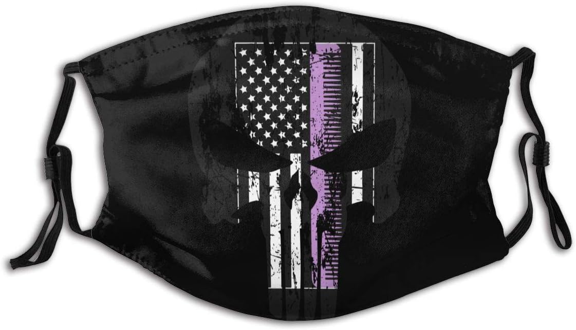 XHX403 Korean Flag Skull Reusable Safety Masks, PM2.5 Mask, with Extra 5-Layer Activated Carbon Filters, Masks for Men Women