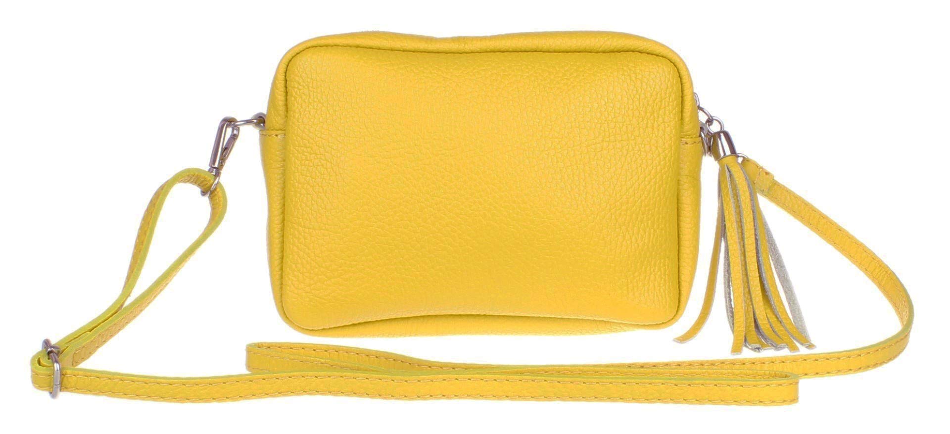 Girly Handbags Womens Genuine Italian Leather Sosft Crossbody Bag Adjustable Strap Over the Shoulder(Yellow)