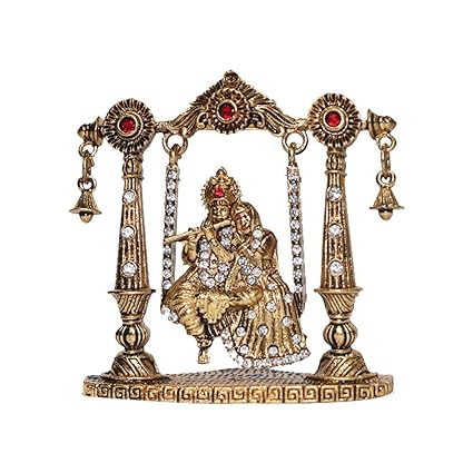 FABZONE Lord Radha Krishna Idol God Krishan Balgopal Statue makhan chor Showpiece Fegurine - Religious Murti Pooja Gift Item (8 cm)