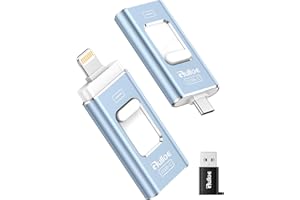 Gulloe 64GB Dual Interface Flash Drive for Phone Storage Photos Videos, Portable Memory Stick - No App Required, Compatible w