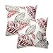 Phantoscope HANTOSCOPE Decorative Set of 2 New Living Series Falling Leaves Red and Brown Throw Pillow Case Cushion Cover 18