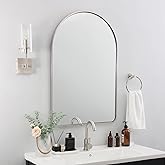 Andy Star Brushed Nickel Arched Mirror, 20x30 Arch Mirror, Brushed Nickel Bathroom Mirror, for Vanity,SUS304-Anti-Rust, Tube Frame, Wall-Mounted Vertical 1’’ Deep