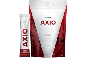 LIFEVANTAGE AXIO Regular Energy Drink Powder, Sour Cherry, 30 Packets, Instant Energy Powder, Energy Supplement in a Drink Mix, w/B Vitamins, DMAE, L-Theanine, Quercetin, Green Tea & Pine Bark Extract