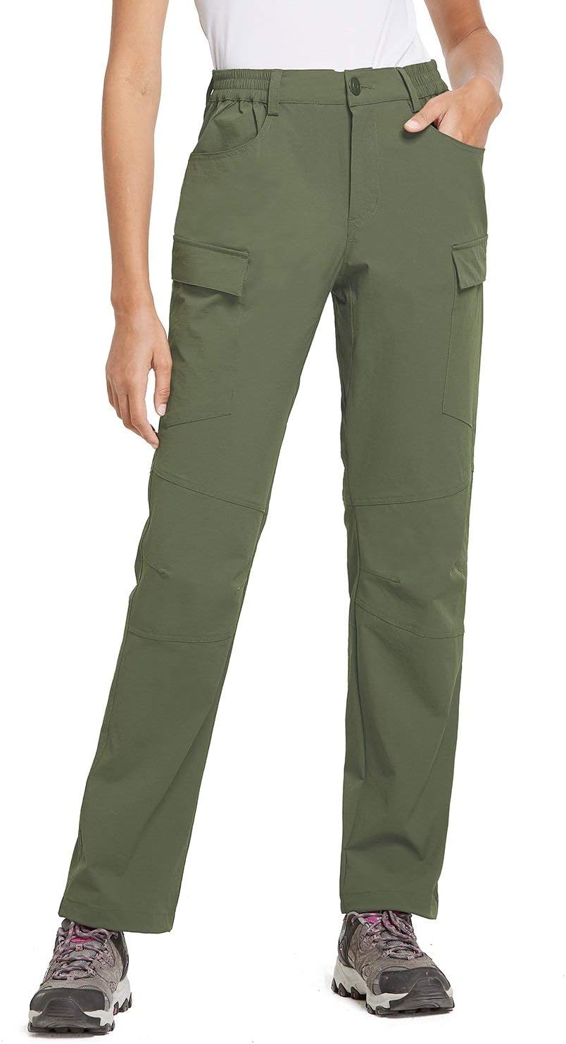 BALEAF Women's Hiking Cargo Pants UPF 50 Outdoor Athletic Stretch Pants Water Resistant Zipper Pockets : Sports & Outdoors