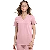 Scrub Top for Women, 4 Pocket V-Neck Scrub Tops Women Workwear, Premium 4-Way Stretchy Medical Top