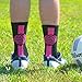 ChalkTalkSPORTS Athletic Half Cushioned Crew Socks | Mid Calf | Volleyball | Black/Pink