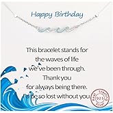 Valentines Day Gifts for Her,Best Friends Gifts for Women,Bestie Gifts for Woman, Friendship Bracelets,925 Sterling Silver Wave Bracelet Gift for Friends Birthday Gift Graduation,BFF Gift,Valentine's Day