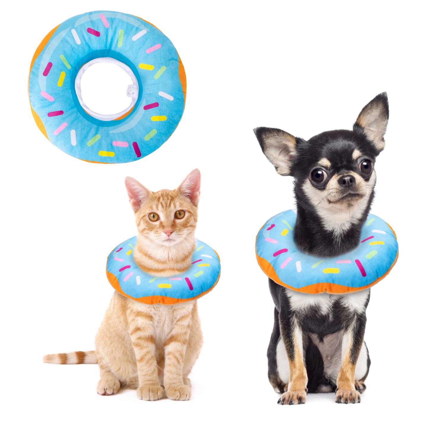 Nobleza Cat Cone Collar Soft Adjustable Cute Donut Pet Recovery Collar for Wound Healing Comfy Alternative Elizabethan Collar Medical Neck Pillow After Surgery