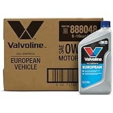 Valvoline European Vehicle Full Synthetic SAE 0W-20 Motor Oil 1 QT, Case of 6