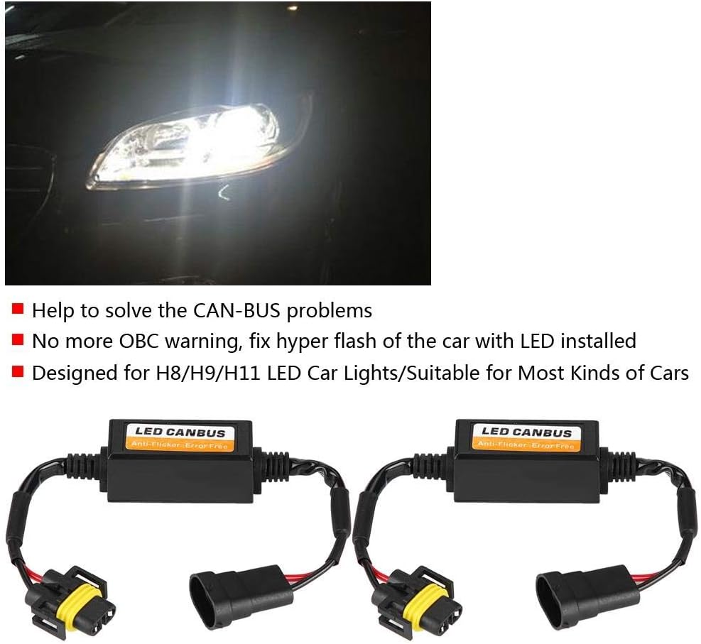 Suuonee Headlight Decoder Decoder for H8/H9/H11 C12 LED Headlight Fog Lamp Anti-Flicker Flash Error Canceler Bulb Warning Canceller Adapter - Image 4
