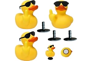 AKLOZYX 3Pcs Rubber Ducks with 3Pcs Duck Holder for Car Dash 2.17" Middle Finger Duck, Funny Rubber Ducks Ducking Rubber Ducks Toys Car Accessories for Bathroom Car Dashboard Decorations Creative Gift (A)
