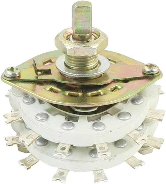 uxcell KCT45 4P5T 4 Pole 5 Position Dual Decks Band Channel Rotary Switch