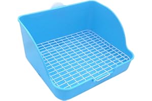 AMAKUNFT Pet Small Rat Toilet, Square Potty Trainer Corner Litter Bedding Box Pet Pan for Small Animal/Rabbit/Guinea Pig/galesaur/Ferret (Blue)