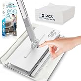CleanMattix - FlexiClamp Sweep &amp; Mop Kit - Durable Cleaning Tool for Hardwood, Tile, Marble &amp; Laminate Floors, Home, Kitchen Cleaning Essentials. (Include 10 Dry Cloths)