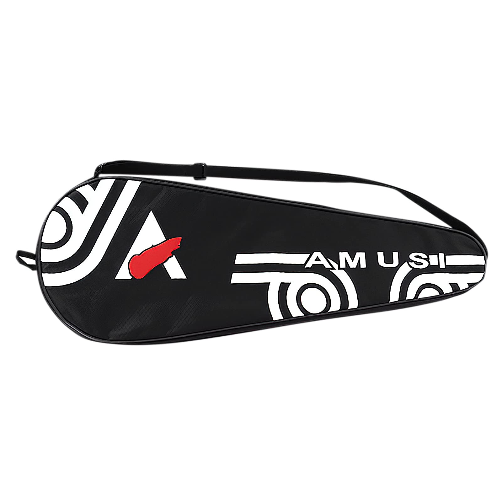 haozaikeji Racket Bag for 2 Badminton Waterproof Oxford Cloth Professional Badminton Cover Portable Rackets Carry Case Shoulder Bag Sports Gym Equipment Fits for Women Men, Black Red, Length 70cm