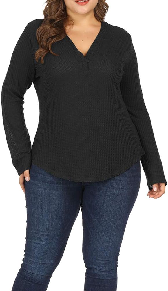 Allegrace Women Plus Size Knitwear Lightweight Sweaters Top Long Sleeve Pullover Shirts at  Women’s Clothing store
