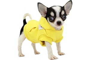 LOPHIPETS Dog Cotton Hoodies Sweatshirts for Small Dogs Chihuahua Puppy Clothes Cold Weather Coat-Yellow/XS