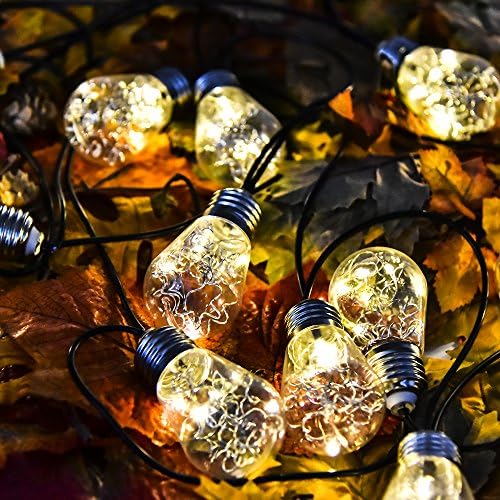 Outdoor String Lights,Solarmks 15 LED Globe Solar Powered Patio Lights ,Waterproof Christmas Decoration Seasonal Lighting for Garden Home Lawn Wedding Party and Holiday Decorations(Warm White)
