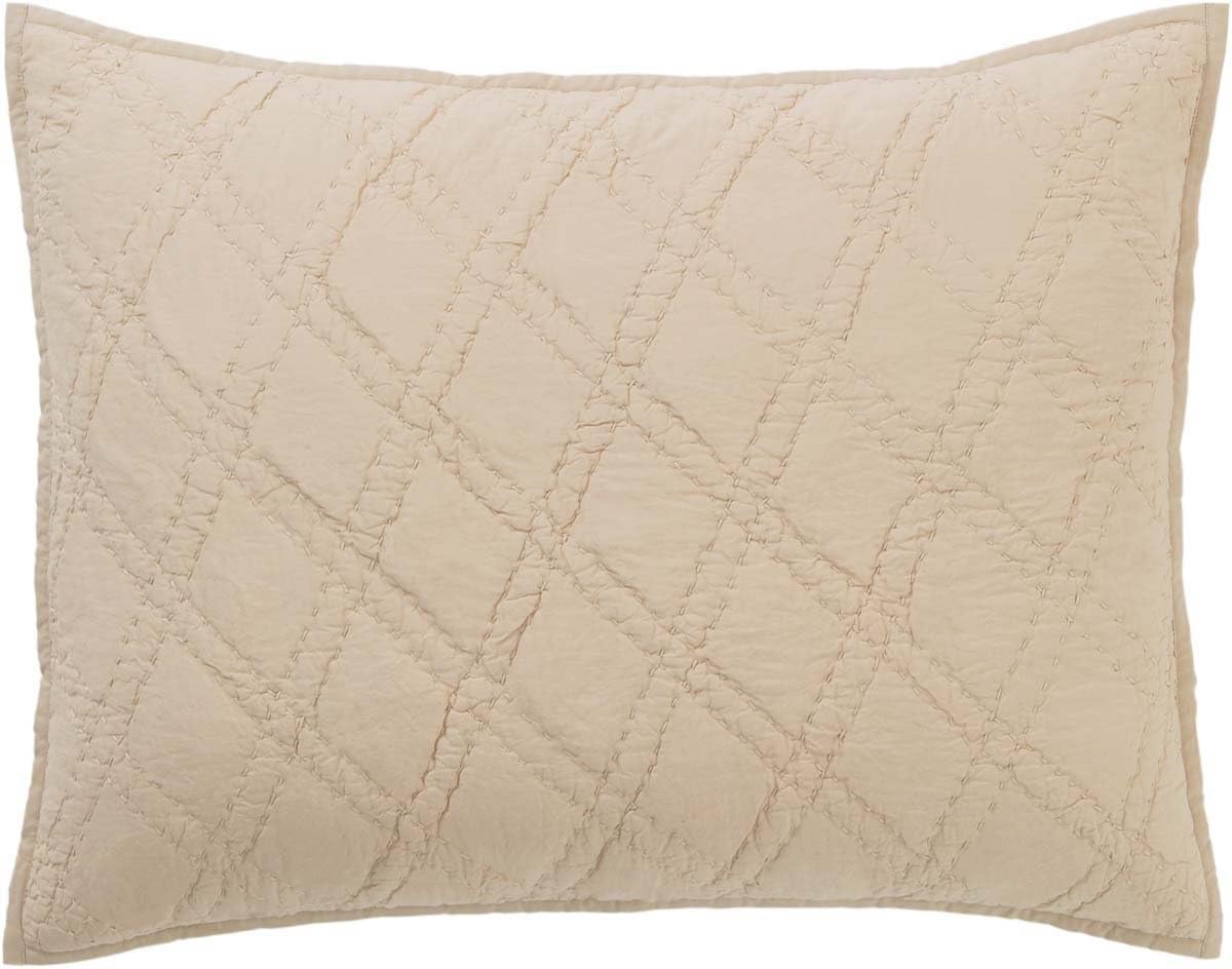 VHC Brands Farmhouse Bedding - Casey Grey Sham, Standard, Taupe