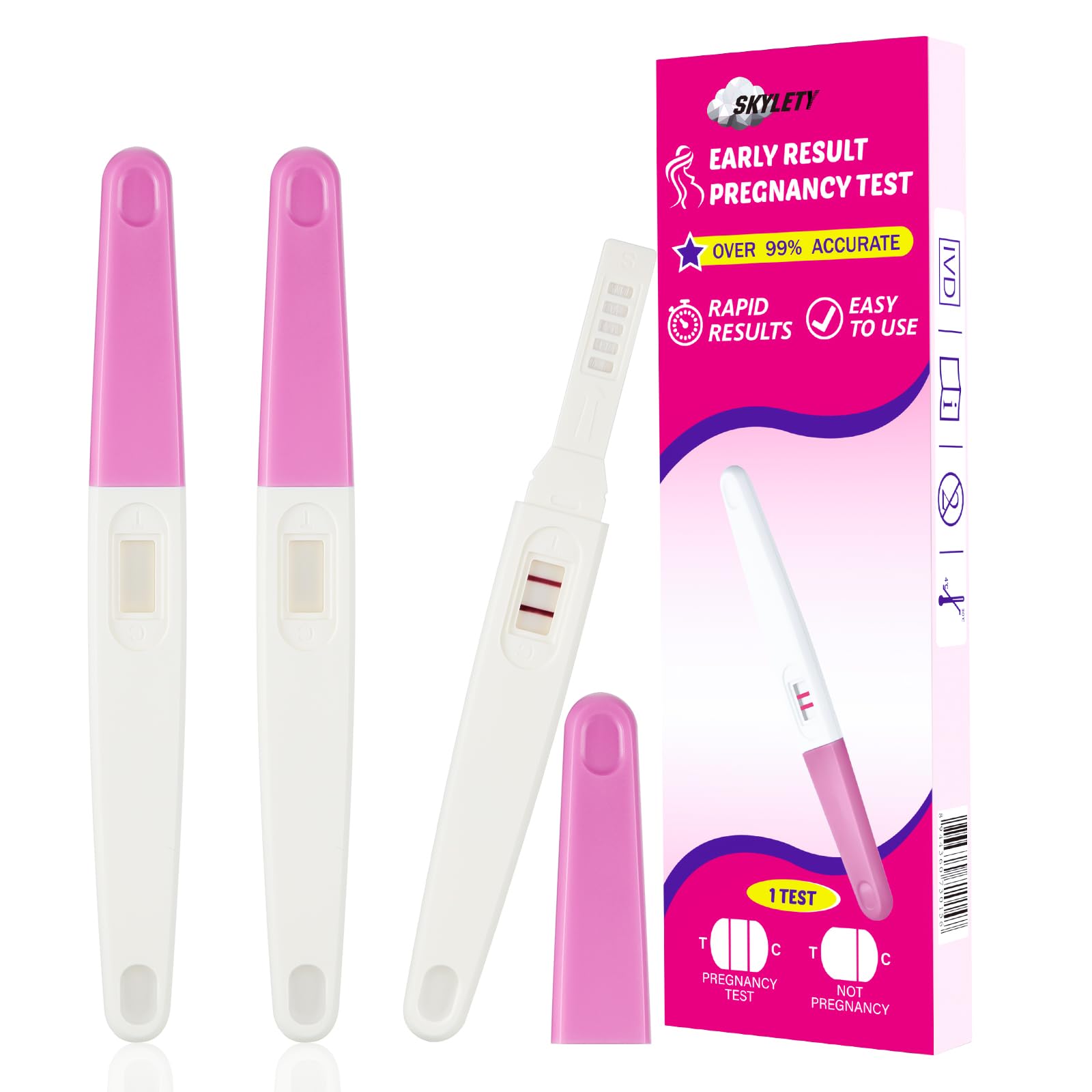 Skylety 3 Pack Fake Pregnancy Test Prank Kit - April Fools' Day Realistic Positive Result Joke Sticks Prank Fake Early Result Pregnancy Test for Hilarious Gags and Practical Jokes(Pink)