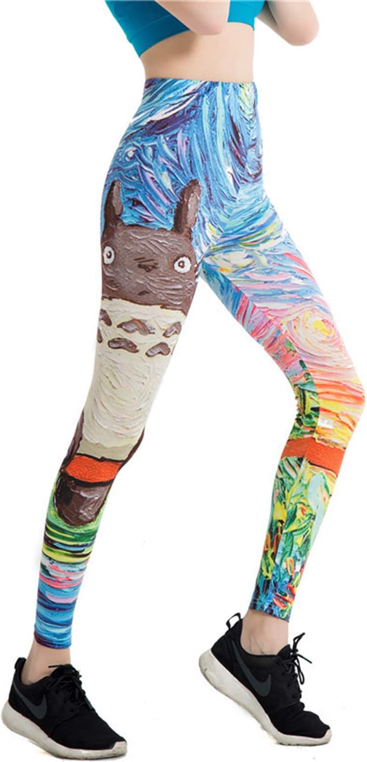 Amazon Com Chairay High Waist Yoga Pant For Women 3d Print Anime Leggings Cartoon Workout Leggings Clothing