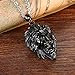 Cupimatch Lion Head Pendant Necklace, Mens Stainless Steel Gothic 22 Inch Biker Link Chain Gold Black (Black)