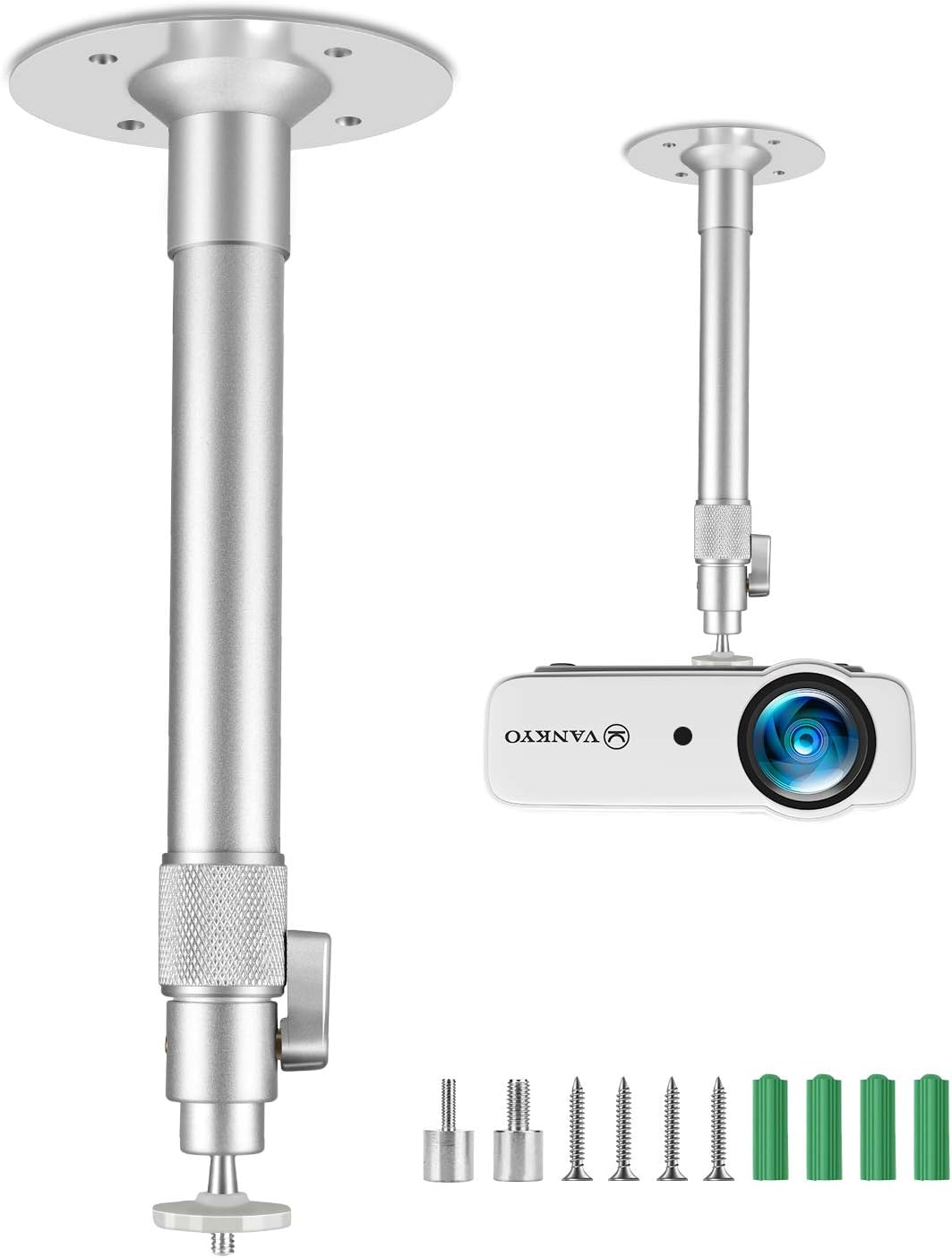 VANKYO Universal Extending Projector Ceiling Mount with Height Extendable Length 11.8" - 19.7" Adjustable 360°Angle Rotatable Drop Ceiling Projector Mount, Compatiable with VANKYO Leisure 3: MP3 Players & Accessories