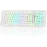 KiiBoom Phantom98 Lite 96% Wireless Mechanical Gaming Keyboard, VIA Custom | Creamy Keyboard with Gasket, 8000mAh Battery, Hot Swap, RGB Backlits, NKRO for Win/Mac (Clear, Mossy Silent Switch)