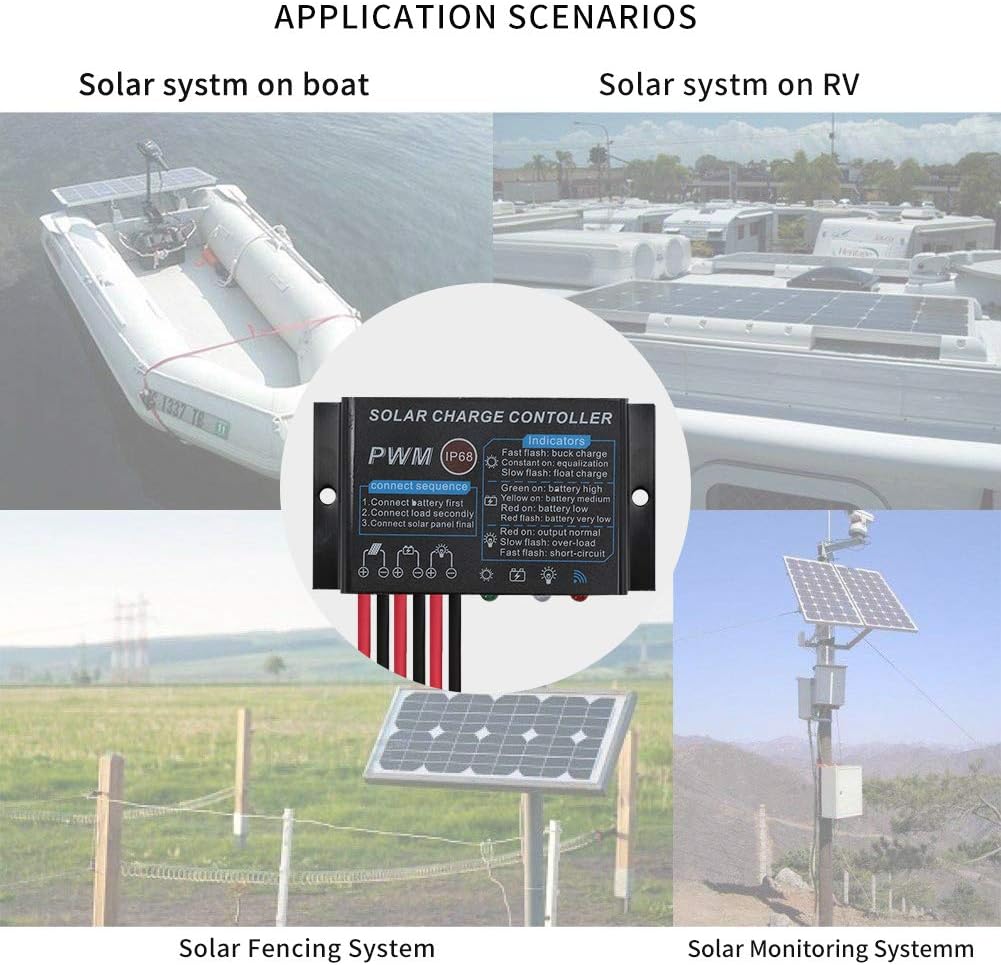 PowMr Solar Charge Controller Waterproof - 10A Charge Controller 12V 24V Auto Load on 24Hours IP68 Waterproof Solar Controller for Lead-Acid Battery (CMP-03 10A) : Garden & Outdoor