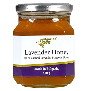 450 g Lavendel blüten honig - Unbeheizter, nicht pasteurisierter, roher, echter bulgarischer Einzelhonig (EU), direkt aus dem