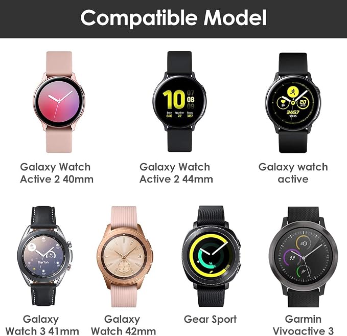 EZCO - Correa de metal compatible con Samsung Galaxy Watch Active 2, 1.575  in, 1.732 in, Active/Galaxy Watch 3 1.614 in, 0.787 in, acero inoxidable  sólido correa de reloj pulsera de repuesto para mujer y hombre | Mercandu