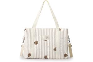 SONARIN Embroidery Diaper Bag Tote,Stylish Large Capacity Nappy Changing Bag Portable Travel Mommy Bag with Stroller Straps