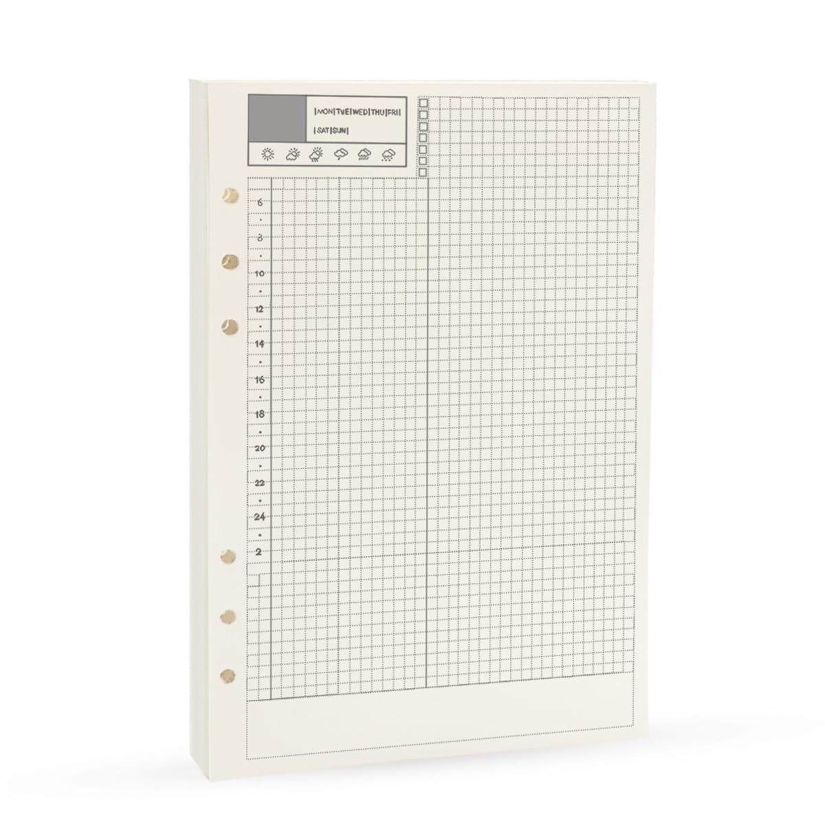 Harphia A5 A6 Loose Leaf Notebook Refill Spiral Binder Planner Inner Page Inside Paper Dairy Weekly Monthly Plan To do Line Dot grid (Daily Plan, A5-21x14.2cm)