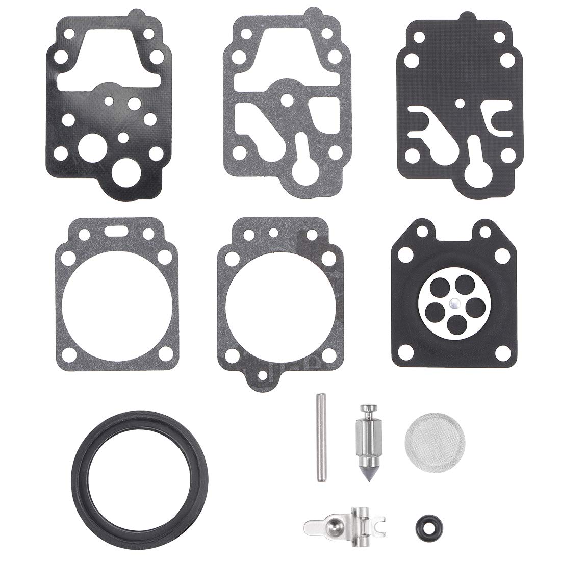 sourcing map K20-WYJ Carburetor Rebuild Kit Gasket Diaphragm for Walbro K10-WYB K20-WYJ D20-WYJ Echo Homelite Engines Carb 3pcs