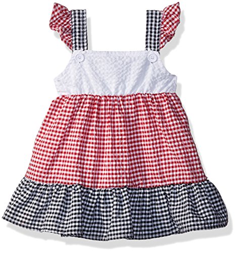 Nannette Baby Girls 2 Piece Seer Sucker Top Legging Outfit Set, Red, 12M - Thumbnail 2