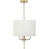 Varaluz Secret Agent 3-Lt Pendant - Painted Gold/White Leather