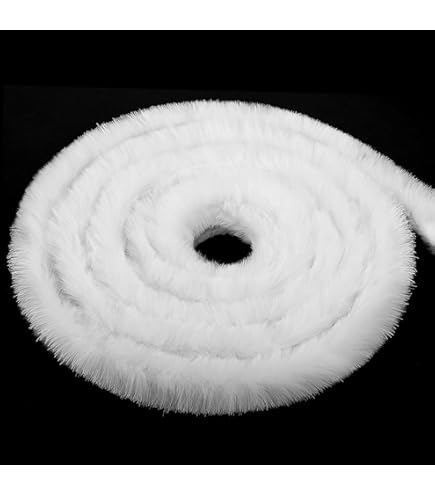 Gukasxi 47,2 Voet Kerst Faux Fur Lint Trim, Nep Trimmen Harig Lint 4,77 Inch Breed Kunstmatige Harige Accessoires Kronkelende Slinger voor Decoreren Kerstboom Versiering Naaien Trimmen