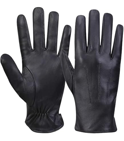 Dents Mens Clifton Unlined Peccary Leather Gloves - Black - Small