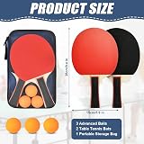 Flintronic Table Tennis Set 2 Rackets 3 Balls Carry Bag Indoor Outdoor view 2