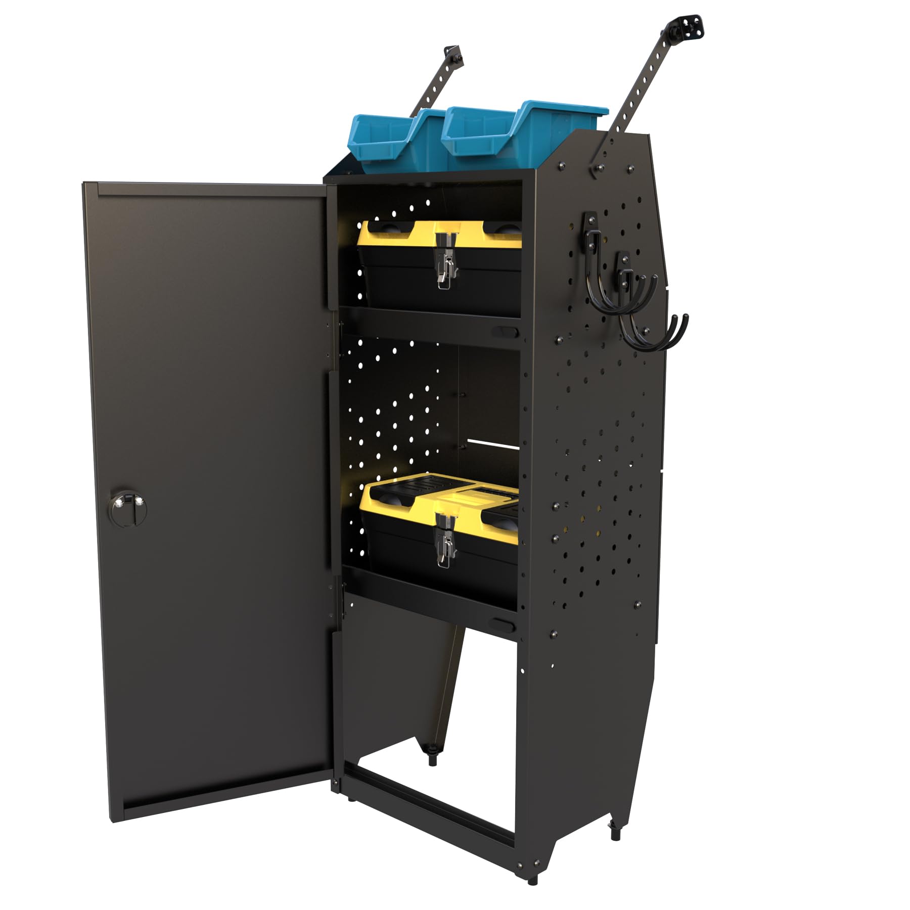 MELIPRON Steel Cargo Van Shelving Storage Lockable Tool Cabinet with ...