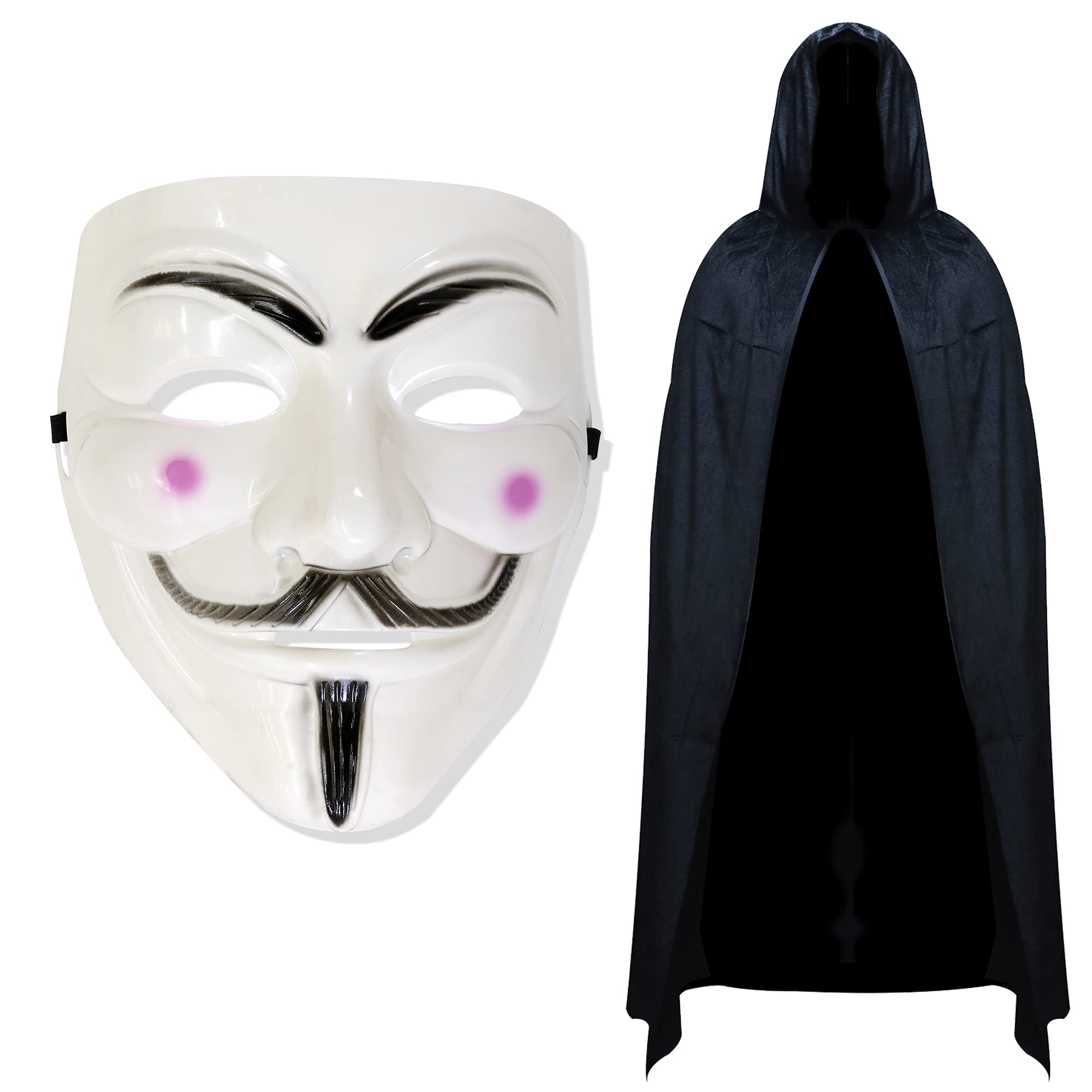 Robelli Vendetta Mask & Long Hooded Cape Fancy Dress Costume Accessory Set