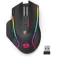 Redragon Wireless Gaming Mouse, Ergonomic Mouse 16000 DPI with Rapid Fire Key, 9 Macro Buttons, 170-Hour Durable Power Capacity and RGB Backlight Wired/Wireless Mouse for Laptop/Mac/PC