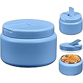 Reeple 13.5oz Kids Jar for Hot Food, Insulated Vacuum Food Jar with Buckle Lid, Stainless Steel Wide Mouth Leak Proof Insulated Lunch Container for School Picnic Travel, Sky Blue