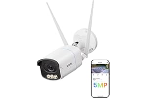 ZOSI C186 3K 5MP Aurora Lux WiFi Camera with Unveiling True Full Color Night, 2.4/5GHz Dual Band WiFi, AI Person & Vehicle Detect, F1.0 Super Aperture, 1/1.79" Super Sensor, HDR Technology, 2-Way Talk