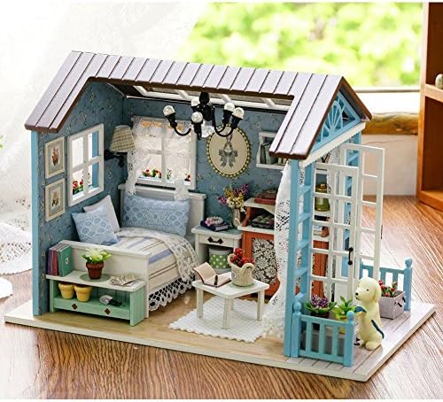 Happypalce,Wooden Plastic DIY DollHouse Miniatures Handmade Doll House Kids Birthday Gift,dolls house plastic