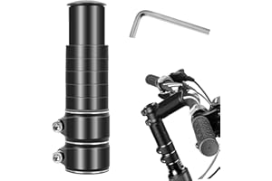 SWEETONE Bike Stem Riser Adjustable Bicycle Handlebar Extender Increases Bar Height Up to 5.3" for Most Bicycle Road Bike, MTB, BMX, Cycling (1-1/8" Black)