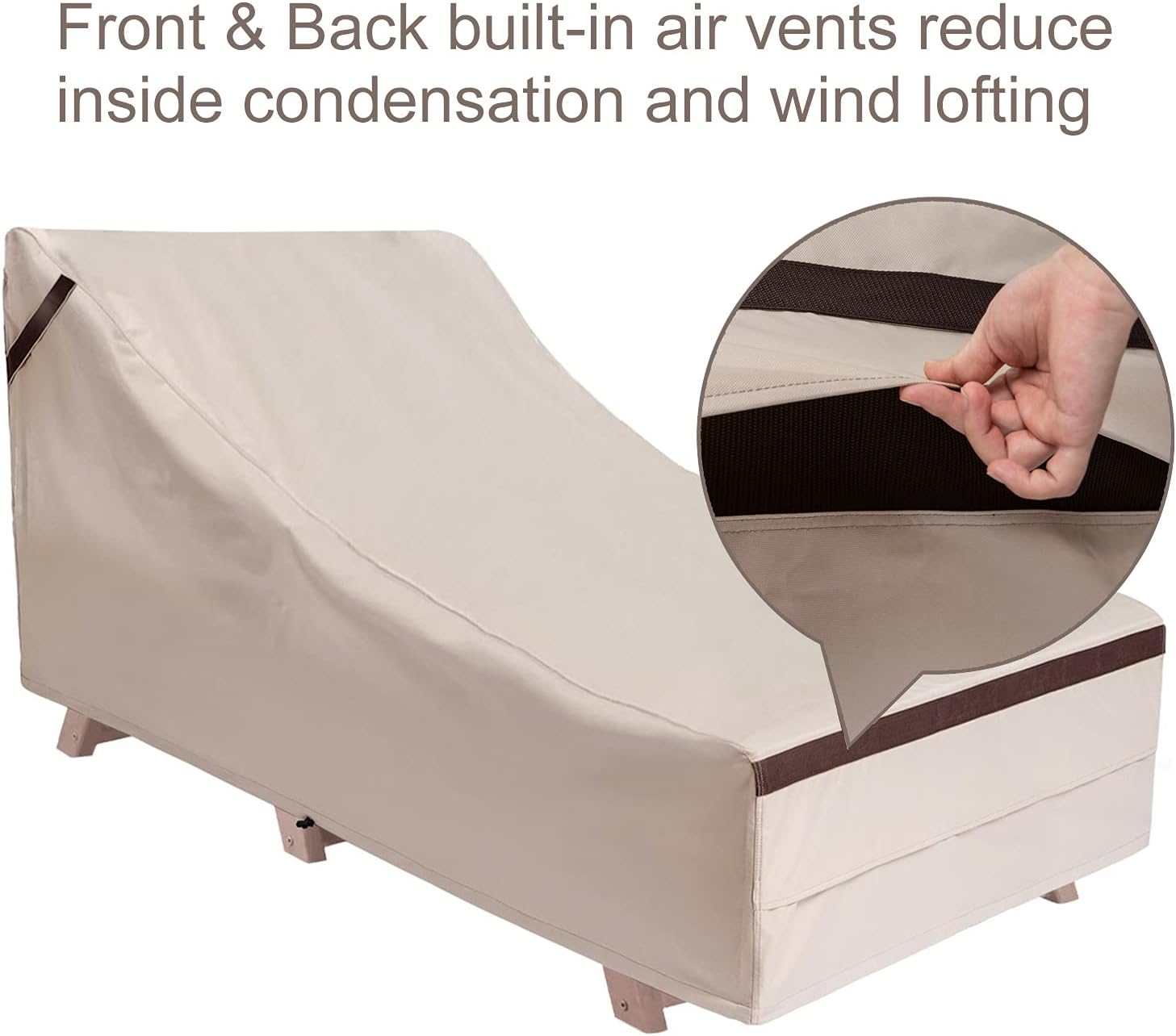Patio Pool Chair Covers 76''L x 34''W x 32''H Waterproof Lounge Cover Outdoor Durable Chaise Cover with Sealed Seam UV-Resistant Dust Proof : Garden & Outdoor