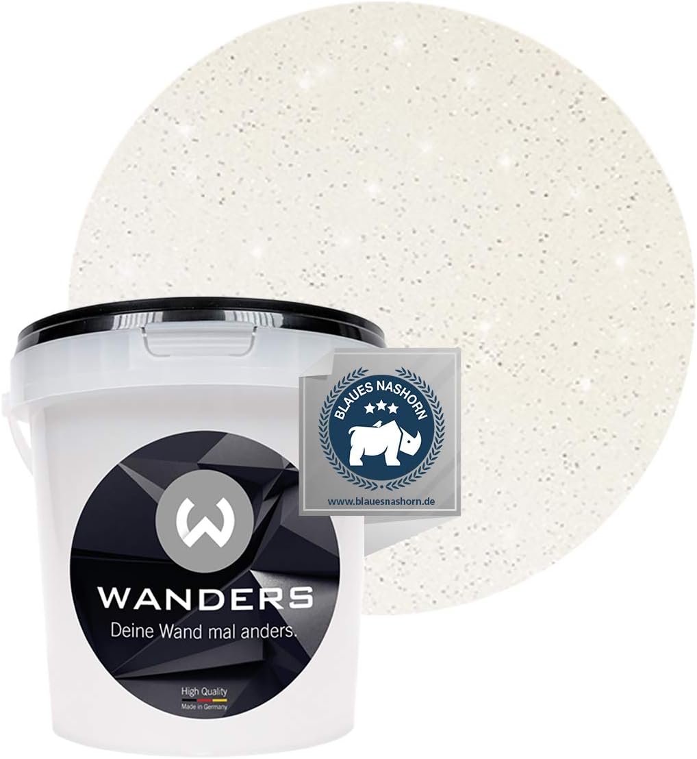 Wanders24 Glimmer Effect (1 Liter, SilverWhite) Glitter Paint, Wall Paint, Glitter Effect, Wall