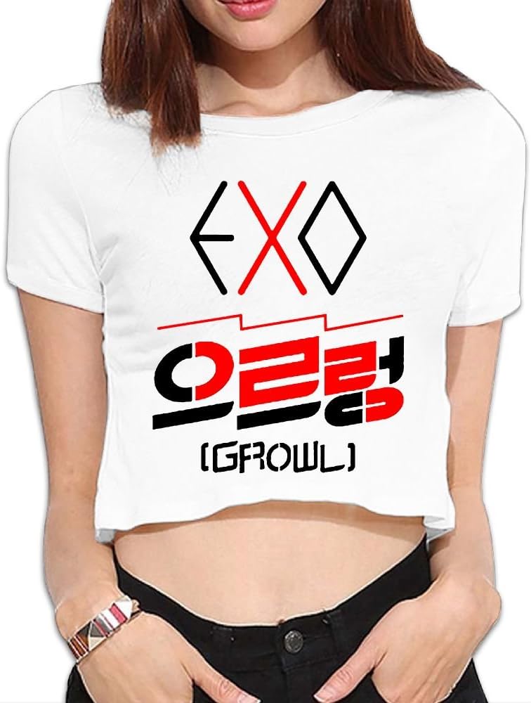 Exo Boy Band Funny Husky Style Simple Innovative Upper Body Comfortable Womens Exposed Umbilical T